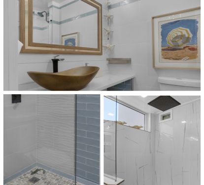 Coastal master bathroom 