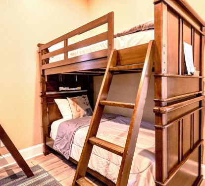 Bunk beds on the second floor, sleeps 6 comfortably.