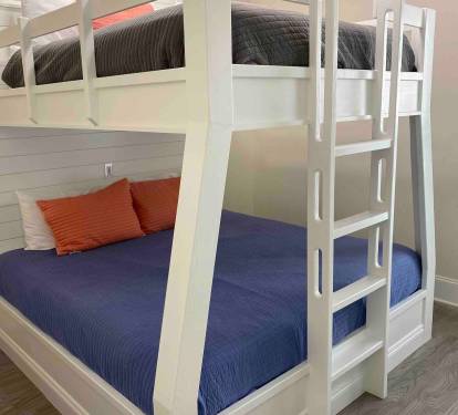 1st floor Queen over King custom built in bunk