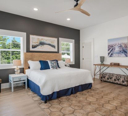 Spacious Master Bedroom with Pool Views
