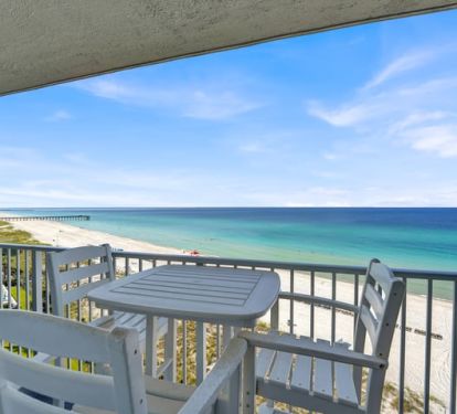 High top table with chairs for 3, with the most amazing views. 