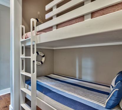 Second floor hallway bunks beds for the young ones, colors are optional.