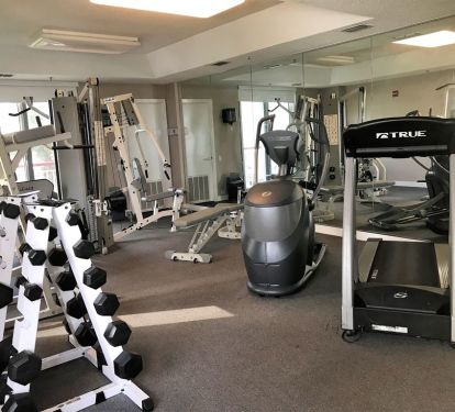 Air Conditioned Workout Room is Well-Equipped  and Offers Views of the Beach