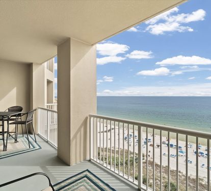 Large balcony with amazing gulf views! 