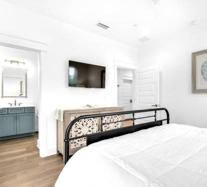 Azure-24 Bedroom 3, pic 2, 2nd floor. King suite with private bath and 43&rdquo; TV.