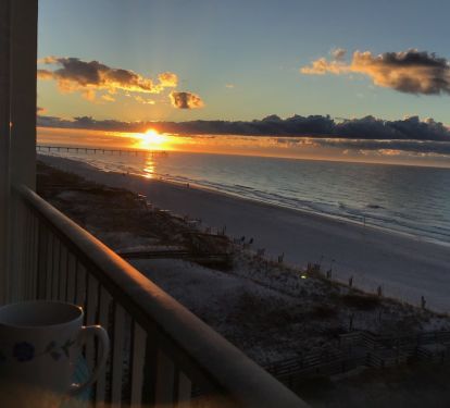 Beautiful sunrise views from the balcony!