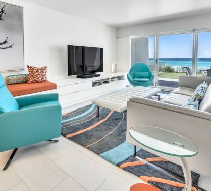Beach House 104A - Gorgeous living room with gulf views!