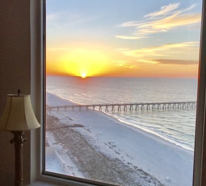 Sit on your couch and enjoy this sunrise view out your window.   