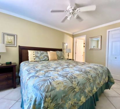 Bedroom has direct access to master bathroom