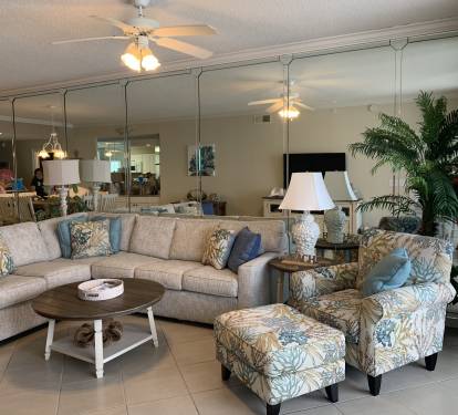 Beautiful living area with a sleeper queen sofa.