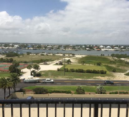 Third bedroom view of tennis courts, ball field, boat dock, ramp, &amp; pavilion.