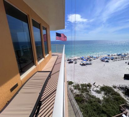 View from 802 sq ft wrap around balcony overlooking beach &amp; Gulf of America