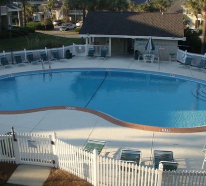 Pool and bathhouse