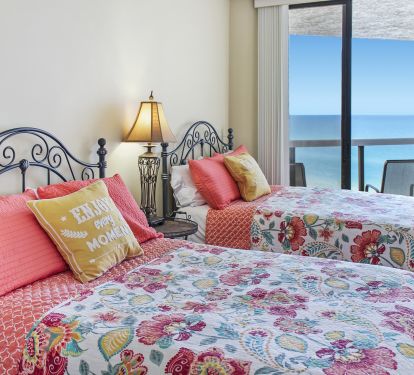 The second bedroom has two doubles, and another great view.