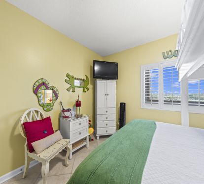 Pack and play in the closet in the second bedroom
