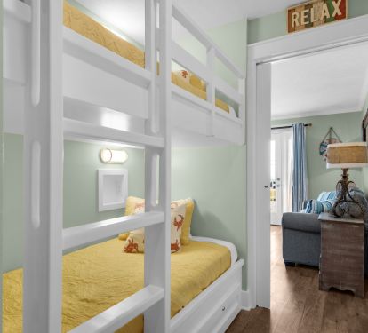 Twin bunks in cozy nook