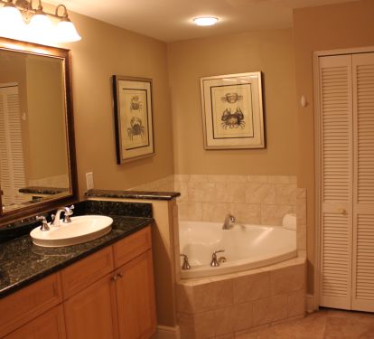 Bathrooms are all granite counter-tops with Koehler sinks