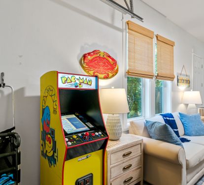Garage Hangout Space with PacMan Machine