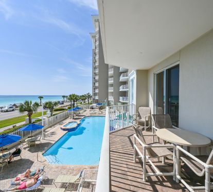 Over Looking The Pool From The Balcony