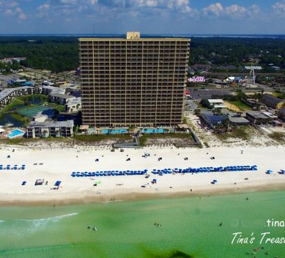 Gulf Crest Condo Building from the Gulf of Mexico looking towards GC 1401