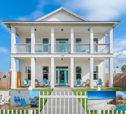 Freestyle-1 Welcome to fun and funky Freestyle! 6 bedrooms, private pool, free 2021 6 seat golf cart, 2 kayaks and 2 paddleboards. Located only 2 blocks from 6 different beach accesses.