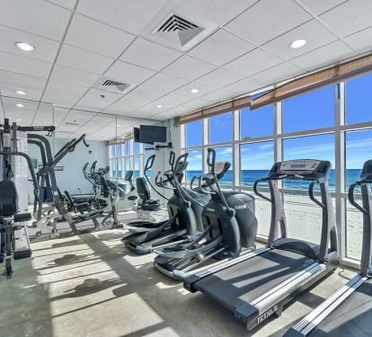 No need to skip your workout. We have a very nice workout room with a view!