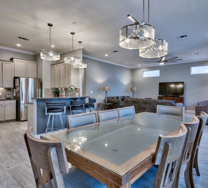 Open dining/kitchen/living room