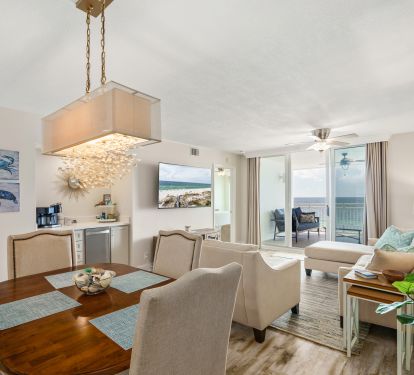 Dining table with eat-in bar 