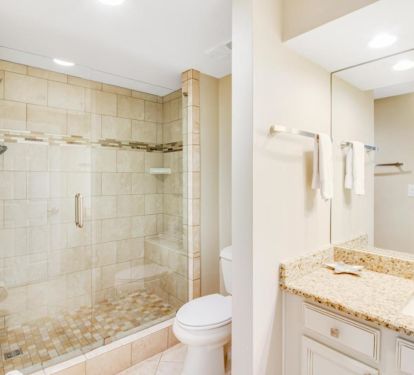 Guest Bathroom also has a walk in shower