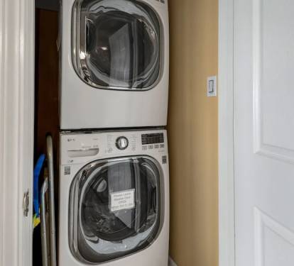 Front load washer and dryer.