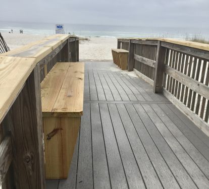 Easy short walk to the sugar white sand and calming waves