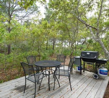 Gas grill and table for four 
