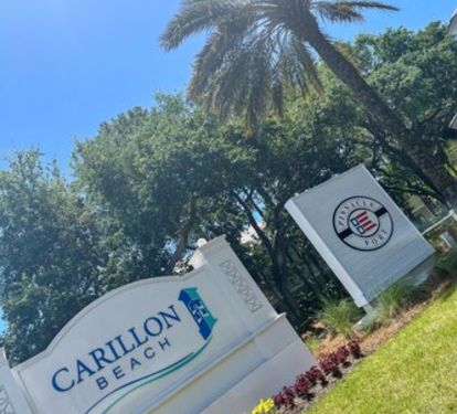 Carillon Beach entrance with guardhouse