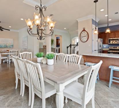 Large dining table looking toward foyer