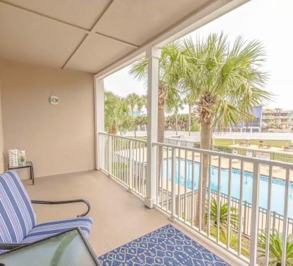 Private Balcony overlooking the Pool and Hot Tub