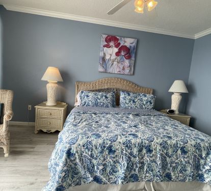 Large master bedroom with balcony.  Fall asleep to the sounds of the Gulf of Mexico.