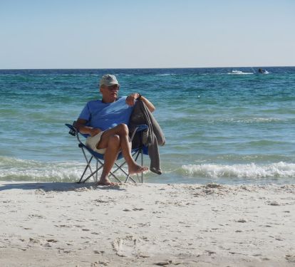Enjoying the seashore.