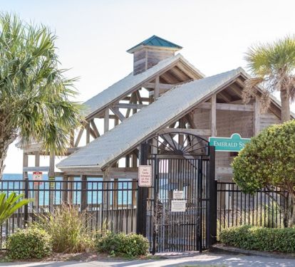 Private beach pavilion with bathrooms, snack bar, rinse showers. One of a kind!