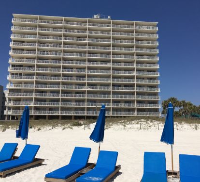 D Building from Beach - Our condo is the 2nd one in from the top right