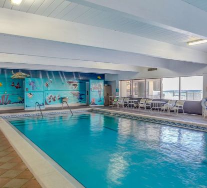 Covered portion of large pool