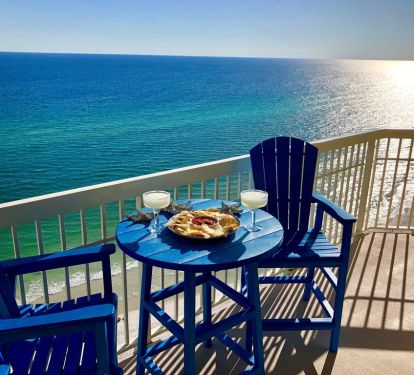 Unobstructed view from your private west end balcony!