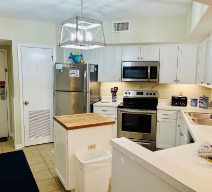 All new appliances and kitchen cabinets in the fully stocked kitchen!