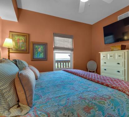 King Bedroom Suite 3 has 50" Wall Mounted Smart TV.
