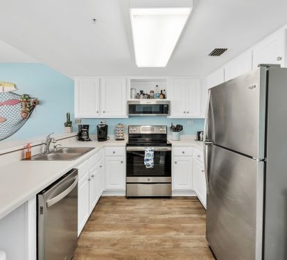 Kitchen with stainless appliances!
