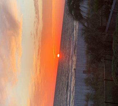 Beautiful sunset view from balcony