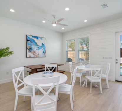 Family dining area with enough seating for 18 when including the bar area