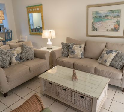 beautiful and comfortable living area overlooking the turquoise waters
