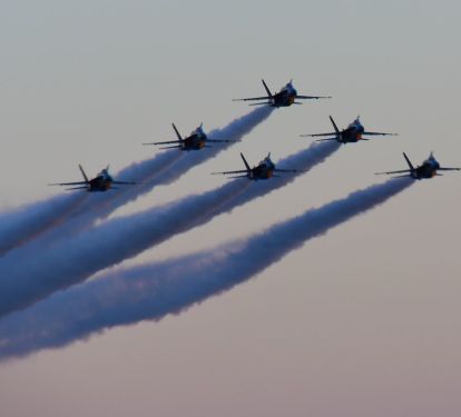 Photo shot from the beach. The Blue Angels fly over the beach all the time.