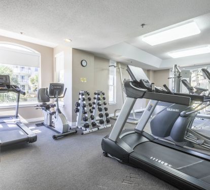 Well-stocked gym in building for your use