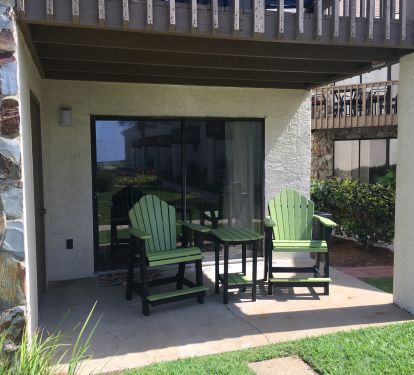 The most relaxing chairs around on the patio of Blue Surf 10A